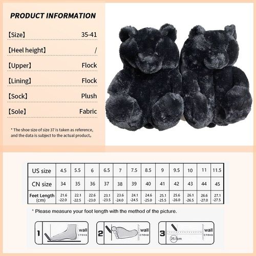 Pantoufles De Marque En Peluche Pour Femmes, Ours En Peluche, Nol, Style Mignon, Fausse Fourrure, Chaussures Chaudes Antidrapantes Douces Pour Intrieur, U-Double - 37