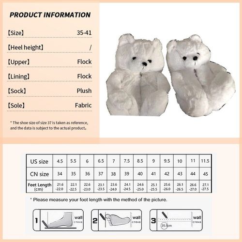 Pantoufles De Marque En Peluche Pour Femmes, Ours En Peluche, Nol, Style Mignon, Fausse Fourrure, Chaussures Chaudes Antidrapantes Douces Pour Intrieur, U-Double - 38