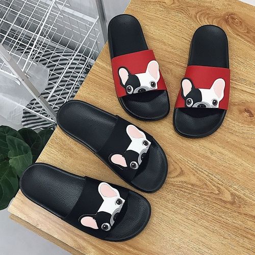 Pantoufles De Plage  Talons Plats Pour Femmes, Chaussures  La Mode Avec Chien De Dessin Anim, Tongs De Maison, Sandalias Mujer - 37
