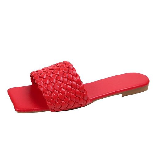 Pantoufles De Temprament Pour Dames Charme De Conception Tiss Bout Ouvert Chaussures Mules De Pied 2022 Vacances De Printemps Et D't Sandales Plates De Plage Tongs Dcontractes Chaussures Pour Femmes - 42
