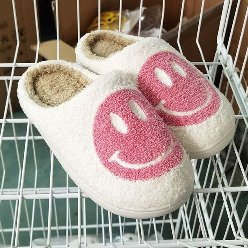 Pantoufles De Visage Pour Femmes, Pantoufles De Sourire Pour Femmes, Pantoufles De Visage Heureux, Rtro, En Peluche Douce, Confortable, Chaud Et Flou Pour Hommes