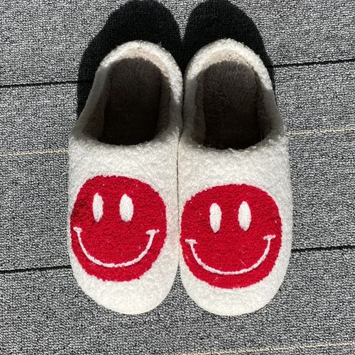 Pantoufles De Visage Smiley Pour Femmes Et Hommes, Pantoufles De Maison, Pantoufles De Visage Heureux, Pantoufles En Peluche Douce Et Confortable, Chaudes Et Moelleuses, Nouvelle Collection 2021