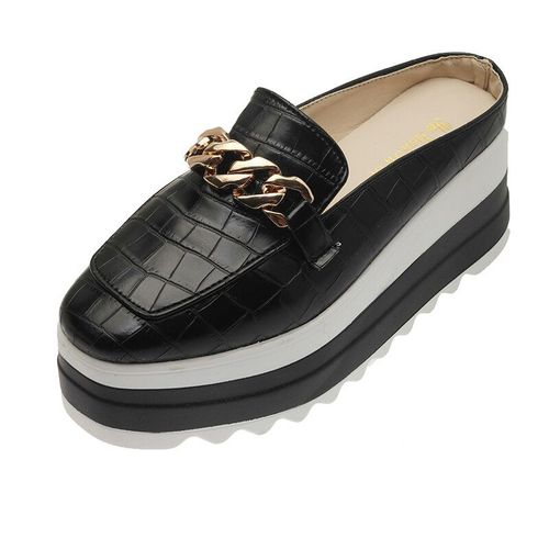 Pantoufles En Caoutchouc Pour Femmes, Tongs Confortables, Chaussures  Plateforme En Caoutchouc, Mocassins Plats  Bout Rond Dcontracts Pour Femmes, Automne - 40
