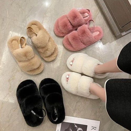 Pantoufles En Coton  Fond pais Pour Femmes, Pantoufles Chaudes En Peluche  Talon lastique Quatre Saisons, Pantoufles D'intrieur Et D'extrieur Pour La Maison - 38