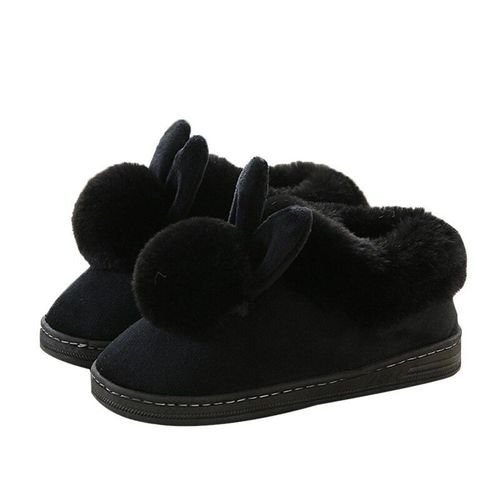 Pantoufles En Coton Avec Oreilles De Lapin Pour La Maison, Chaussures Chaudes Pour Femmes, Mignonnes, En Peluche, Nouvelle Mode Automne Hiver