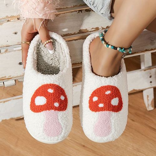 Pantoufles En Coton Pelucheux Pour Femmes,Chaussures D'intrieur En Peluche,Chaussures De Maison,Parker Chaud Et Ferm,Fruits Mignons,Pas De Fourrure Moelleuse,Hiver Doux,2023