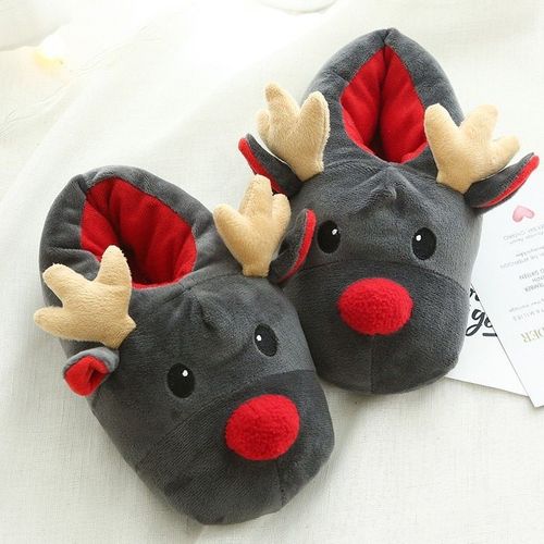 Pantoufles En Coton Pour Homme Et Femme, Chaussons De Couple, Doux, En Peluche, Antidrapants, Pour La Maison, La Chambre  Coucher, Pour Nol, Hiver