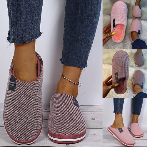 Pantoufles En Coton Pour Hommes Et Femmes, Automne Et Hiver,  Semelles paisses, Chaudes, En Peluche, D'intrieur, Amoureux De La Chambre  Coucher, Chaussures De Sol Pour Couples