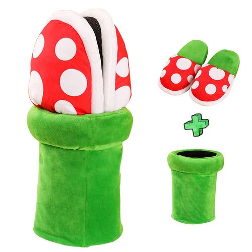 Pantoufles En Coton Super Piranha, Dcoration De Fleurs, Chaussures De Cosplay, Pantoufles En Peluche D'automne Et D'hiver, Pour Femmes Et Hommes, Cadeaux, Vente En Gros - 41