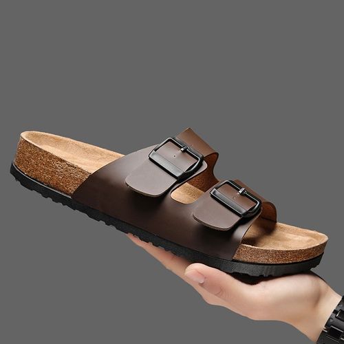 Pantoufles En Cuir  Chevrons En Lige Pour Hommes Et Couples,Pantoufles D't Rtro Moeller,Sandales De Plage Dcontractes  La Mode,2024