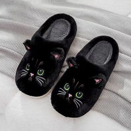 Pantoufles En Fourrure De Chat Mignon Pour Hommes Et Femmes,Pantoufles  Plateforme Pour La Maison,Toboggans En Peluche D'hiver,Pantoufles D'intrieur,Belles Chaussures En Coton,2024