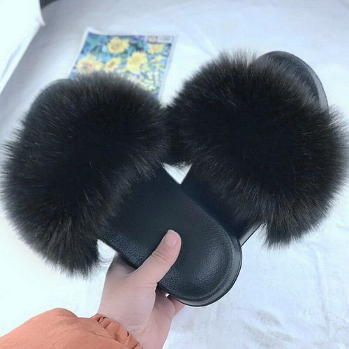 Pantoufles En Fourrure Moelleuse Pour Femmes, Chaussures De Luxe, Tongs En Fourrure Chaude D'intrieur Pour Dames, Nouvelle Collection 2021