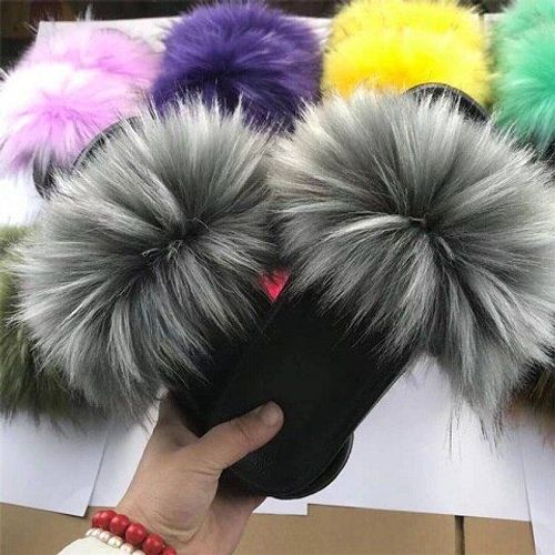 Pantoufles En Fourrure Moelleuse Pour Femmes, Chaussures De Luxe, Tongs En Fourrure Chaude D'intrieur Pour Dames, Nouvelle Collection 2021