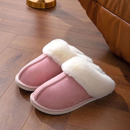 Pantoufles En Fourrure Plates Et Chaudes Pour Femme,Chaussures En Coton,Faux Daim,Moelleux,Pour La Maison,Confortables,Antidrapantes,Pour L'intrieur,Collection Hiver 2023
