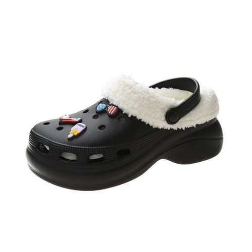 Pantoufles En Fourrure Pour Femmes, Chaussures Chaudes,  Enfiler, Mignonnes, En Peluche, Sabots En Coton, Chaussures D'extrieur, Automne Hiver - 40