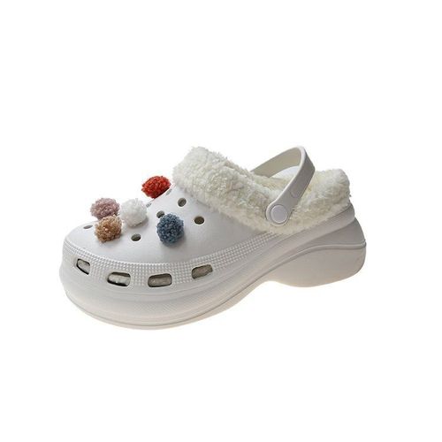 Pantoufles En Fourrure Pour Femmes, Chaussures Chaudes,  Enfiler, Mignonnes, En Peluche, Sabots En Coton, Chaussures D'extrieur, Automne Hiver - 36
