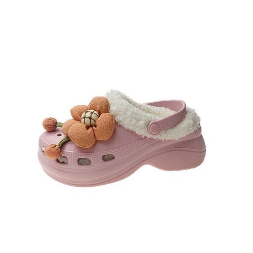 Pantoufles En Fourrure Pour Femmes, Chaussures Chaudes,  Enfiler, Mignonnes, En Peluche, Sabots En Coton, Chaussures D'extrieur, Automne Hiver - 37