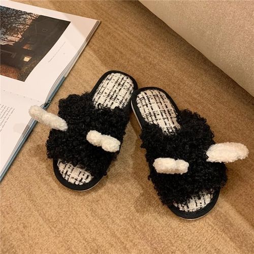 Pantoufles En Peluche  Un Mot Pour Filles Mignonnes Pour Les Femmes Pour Rester Au Chaud En Automne Et En Hiver Avec Des Pantoufles En Coton  Semelles Souples