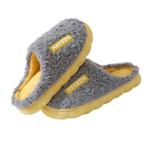 Pantoufles En Peluche Douce Pour Femmes,Chaussons En Coton,Toboggans Coordonnants Pour Le Sol,Intrieur,Chambre  Coucher,Chaud,Hiver,Documents,Abonns,Mode - 44-45