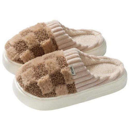 Pantoufles En Peluche Douce Pour Femmes,Chaussons En Coton,Toboggans Coordonnants Pour Le Sol,Intrieur,Chambre  Coucher,Chaud,Hiver,Documents,Abonns,Mode - 44-45