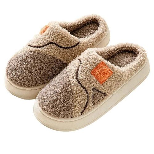 Pantoufles En Peluche Douce Pour Femmes,Chaussons En Coton,Toboggans Coordonnants Pour Le Sol,Intrieur,Chambre  Coucher,Chaud,Hiver,Documents,Abonns,Mode - 44-45