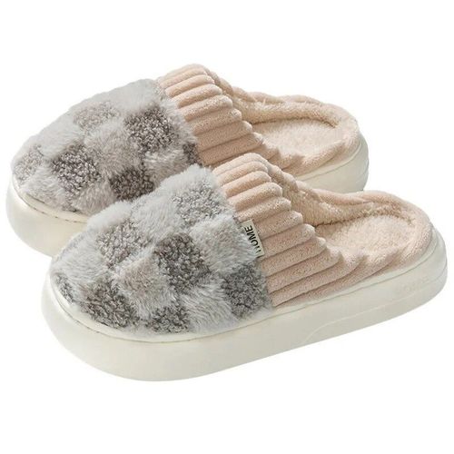 Pantoufles En Peluche Douce Pour Femmes,Chaussons En Coton,Toboggans Coordonnants Pour Le Sol,Intrieur,Chambre  Coucher,Chaud,Hiver,Documents,Abonns,Mode