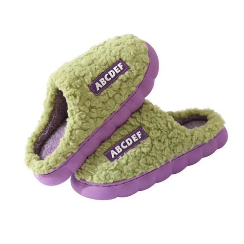 Pantoufles En Peluche Douce Pour Femmes,Chaussons En Coton,Toboggans Coordonnants Pour Le Sol,Intrieur,Chambre  Coucher,Chaud,Hiver,Documents,Abonns,Mode