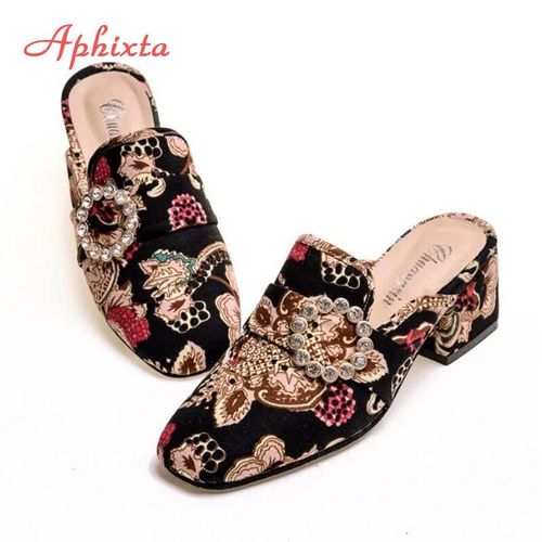 Pantoufles En Poils De Lapin Vritable Pour Femmes, Chaussures De Luxe  Talon Carr En Vraie Fourrure Pour Dames, Diapositives D'intrieur Chaudes, 100% - 36 1/2