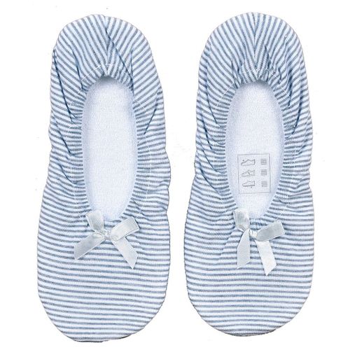 Pantoufles Femme Infinitif Chaussons Ballerines Ballerine Rayures Gris