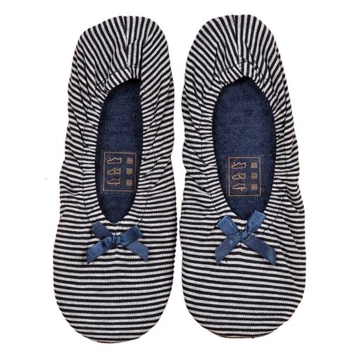 Pantoufles Femme Infinitif Chaussons Ballerines Ballerine Rayures Marines