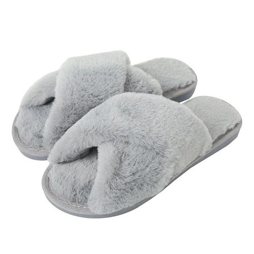 Pantoufles Fourres Croises Pour Femmes,Design,Chaussures D'intrieur Plates,Tongs Pour Dames,Hiver 2023