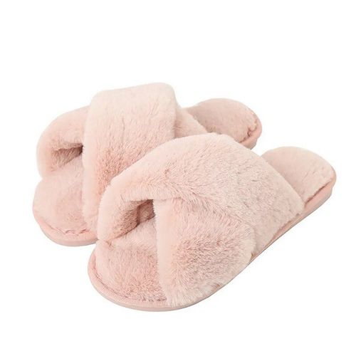 Pantoufles Fourres Croises Pour Femmes,Design,Chaussures D'intrieur Plates,Tongs Pour Dames,Hiver 2023