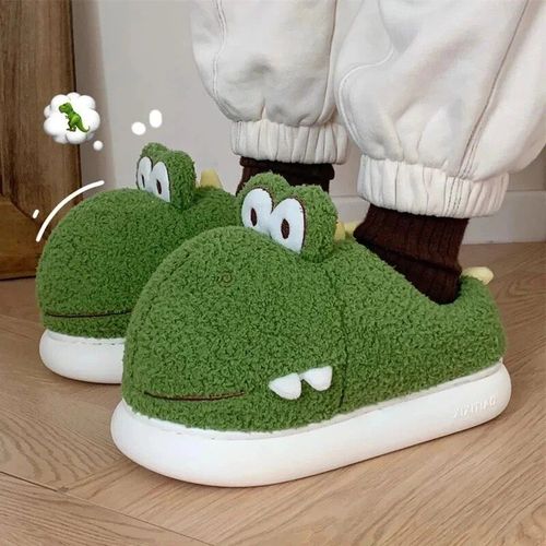 Pantoufles Krasno-Pantoufles En Fourrure Moelleuses Pour Femmes,Chaussures  Semelle Optique  Plate-Forme,Toboggans De Maison En Mousse  Mmoire De Forme Kawaii,Noir Et Blanc,Mignon,Hiver,2023