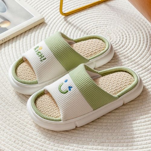 Pantoufles Respirantes En Coton Mlang Pour Femmes Et Hommes, Pantoufles D'intrieur  Semelle Souple, Design De Dessin Anim, Amoureux Des Chaussures De Sol Pour La Maison, Amoureux Des Diapositives De Mode - 42 1/2