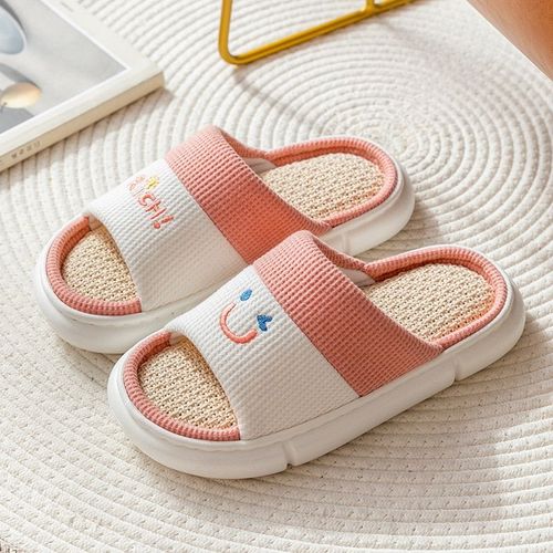 Pantoufles Respirantes En Coton Mlang Pour Femmes Et Hommes, Pantoufles D'intrieur  Semelle Souple, Design De Dessin Anim, Amoureux Des Chaussures De Sol Pour La Maison, Amoureux Des Diapositives De Mode - 40