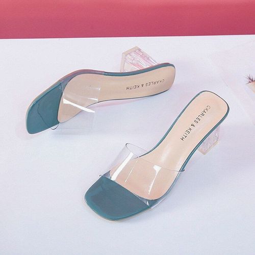Pantoufles Transparentes  Talons Mi-Hauts Pour Femmes, Chaussures D't Confortables Et  La Mode - 38 1/2