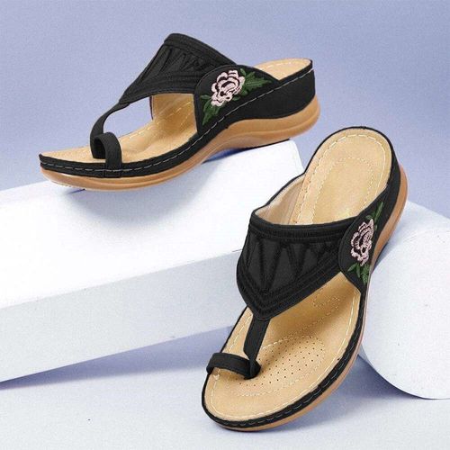 Pantoufles Vintage Romaines Pour Femmes, 2021, Chaussures D't Pour Femmes, Sandales  Plateforme Compense Dcontractes, Ajour, Chaussures De Plage Confortables, Tongs Fminines - 43