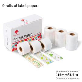 Papier autocollant Phomemo pour imprimante d'étiquettes M02S M02 Pro, papier  Photo auto-adhésif thermique, 15mm x 3.5m, 9 rouleaux/boîte