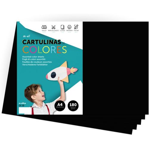 Papier cartonn color A4 Couleurs intenses,Feuilles colores 180gr pour artisanat,Imprimez vos documents et dessins cratifs,Feuilles colores A4 (25 feuilles,noir)