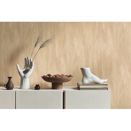 Papier Peint Aspect Bois Profhome 398012-Gu Papier Peint Intiss Gaufr  Chaud Textur Avec Un Dessin Nature Mat Beige Brun-Clair 5,33 M2