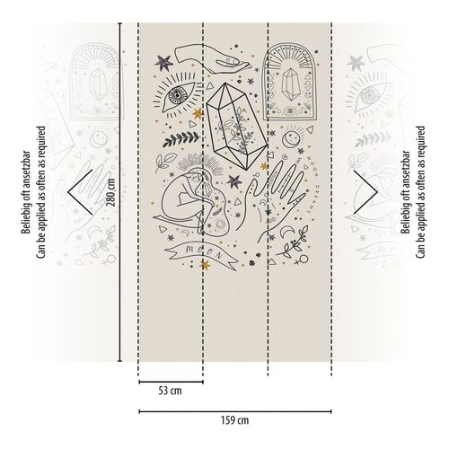 Papier Peint Photo Profhome 398231-Gu Papier Peint Intiss Gaufr  Chaud Lisse Avec Un Dessin Graphique Mat Crme Noir Gris Jaune 1,59 M X 2,8 M