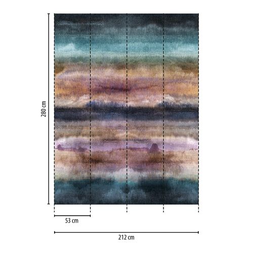 Papier Peint Photo Profhome 398911-Gu Papier Peint Intiss Gaufr  Chaud Lisse Avec Un Dessin Abstrait Mat Bleu Violet 2,12 M X 2,8 M