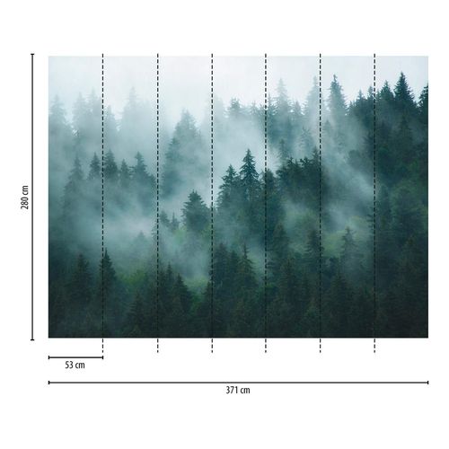 Papier Peint Photo Profhome 398981-Gu Papier Peint Intiss Gaufr  Chaud Lisse Avec Motif Fort Mat Vert Bleu Ptrole 3,71 M X 2,8 M