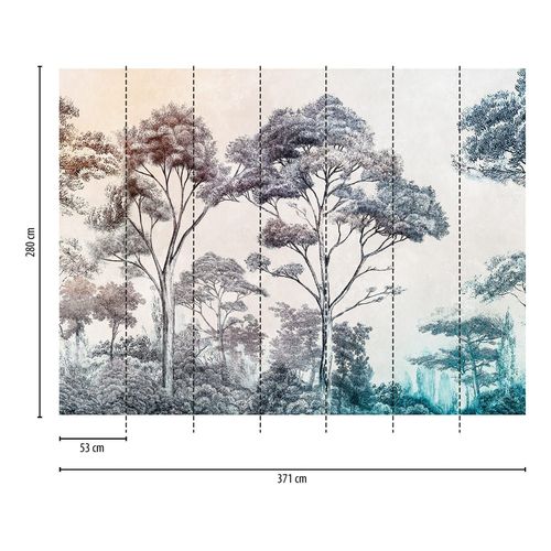 Papier Peint Photo Profhome 399021-Gu Papier Peint Intiss Gaufr  Chaud Lisse Avec Motif Fort Mat Crme Bleu Orange Brun 3,71 M X 2,8 M