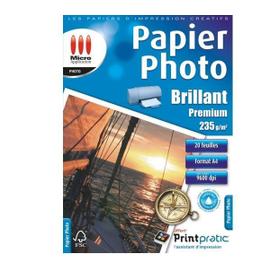 Papier photo A4 brillant haute qualité 235g - 20 feuilles