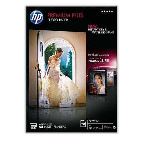 Papier photo HP Premium Plus. brillant. 300 g/m2. A4. 20 feuilles (CR672A)