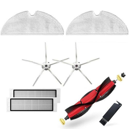 paquet blanc 3 - accessoires d'origine pour S5 Max, pour S6 S50 S6 MaxV S4 E4, brosse principale dtachable, balai de nettoyage et pices de filtre HEPA lavables