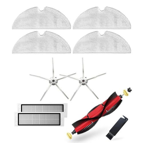 paquet blanc 4 - accessoires d'origine pour S5 Max, pour S6 S50 S6 MaxV S4 E4, brosse principale dtachable, balai de nettoyage et pices de filtre HEPA lavables