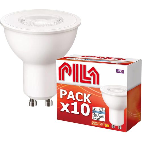 Paquet De 10 Spots Led, 4,7 W (= 50 W Halogne), 460 Lumens, 36, Non Dimmable, Sans Transformateur (Culot Gu10), Irc80, Lumire Blanche Neutre (4000 K), Dure De Vie 15 000 H[Amp747878]