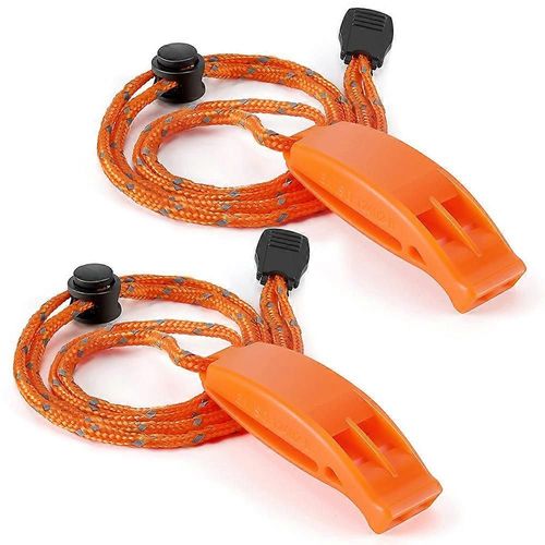 Paquet De 2 Sifflets DUrgence Avec Longe Sifflet De Scurit Survie Shrill Loud Blast Pour Kayak Gilet De Sauvetage Veste De Navigation De Plaisance Bateau De Pche Camping Randonne Huntin